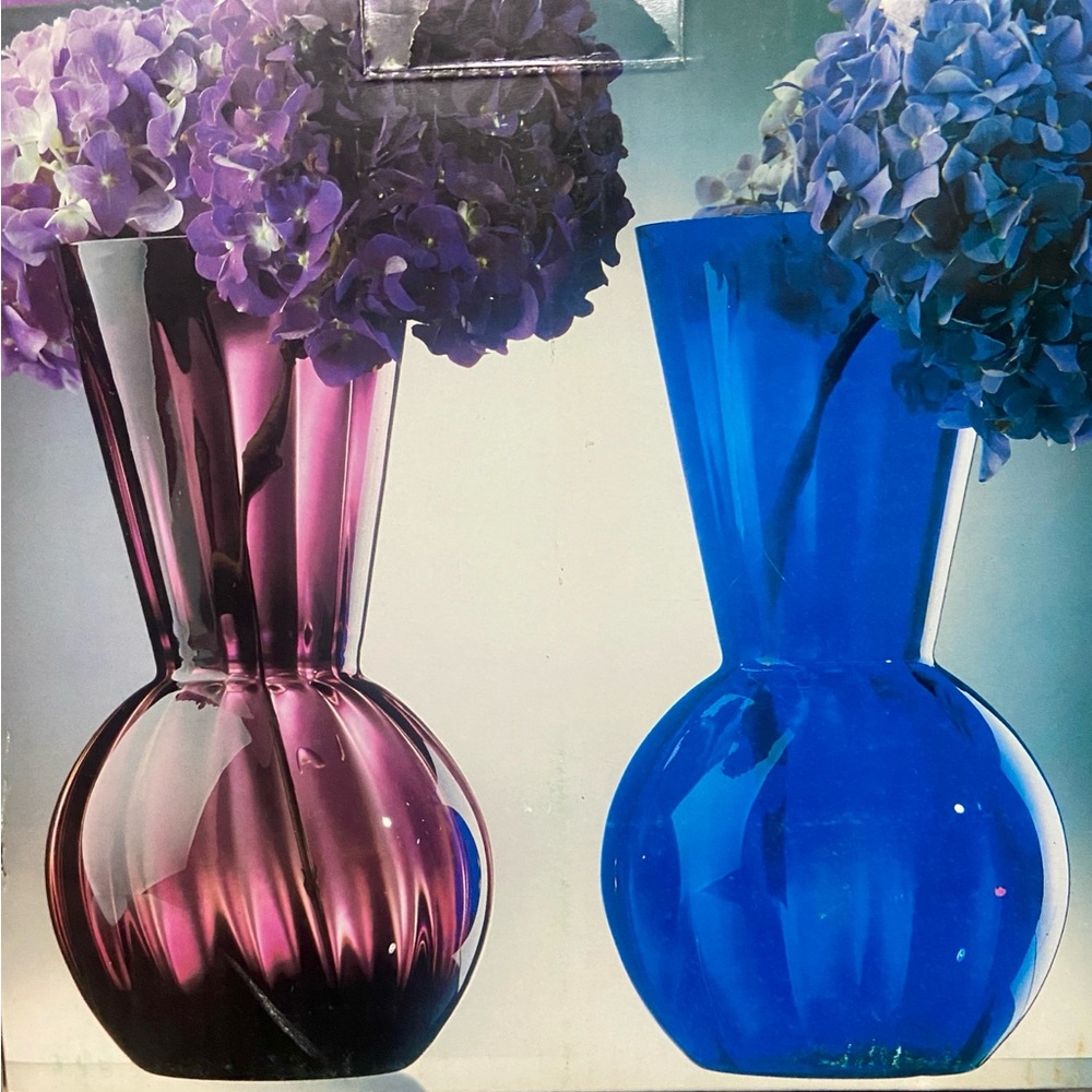 Purple and Blue Glass Vases